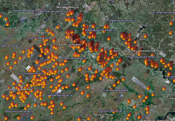Карта пожаров челябинской области онлайн в реальном времени